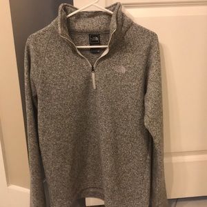 Heather gray north face quarter zip